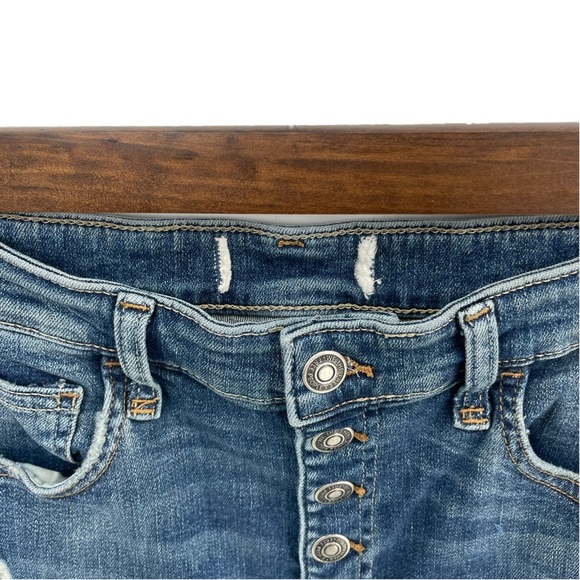 Free People Sabrina Blue Distressed‎ High Rise Skinny Jeans Size 24 - Picture 6 of 7